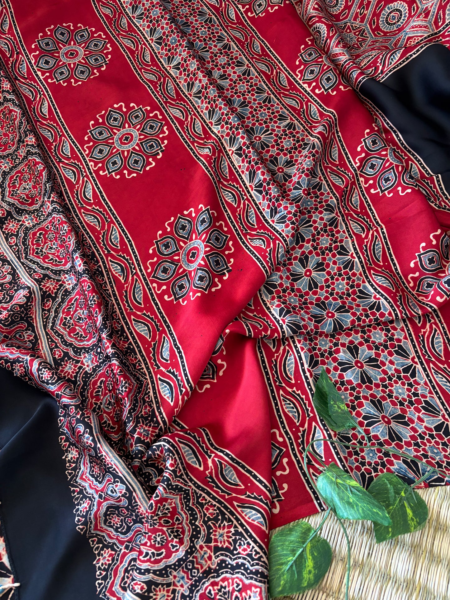 Ajrakh Modal Silk Saree
