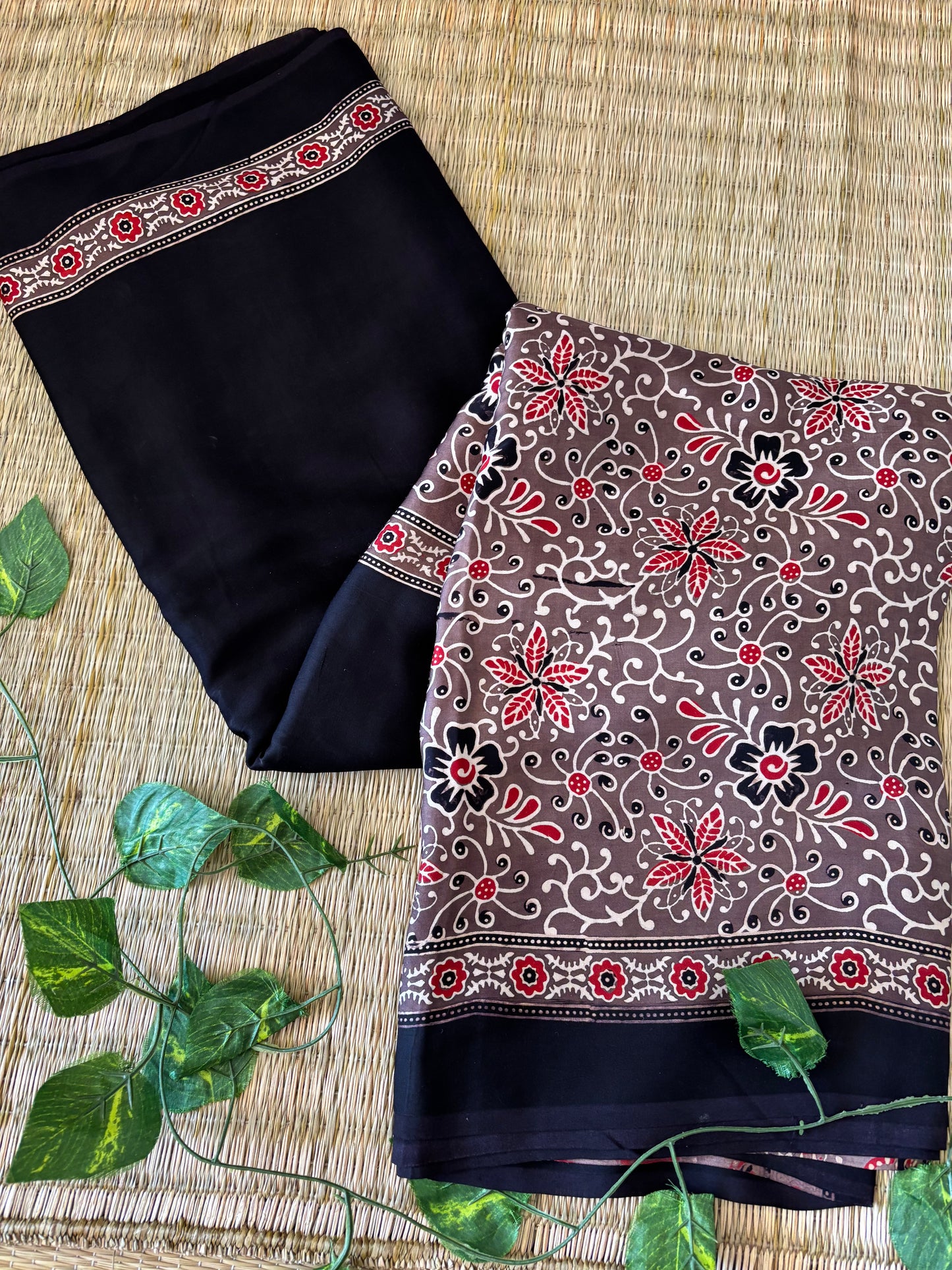 Ajrakh Modal Silk Saree