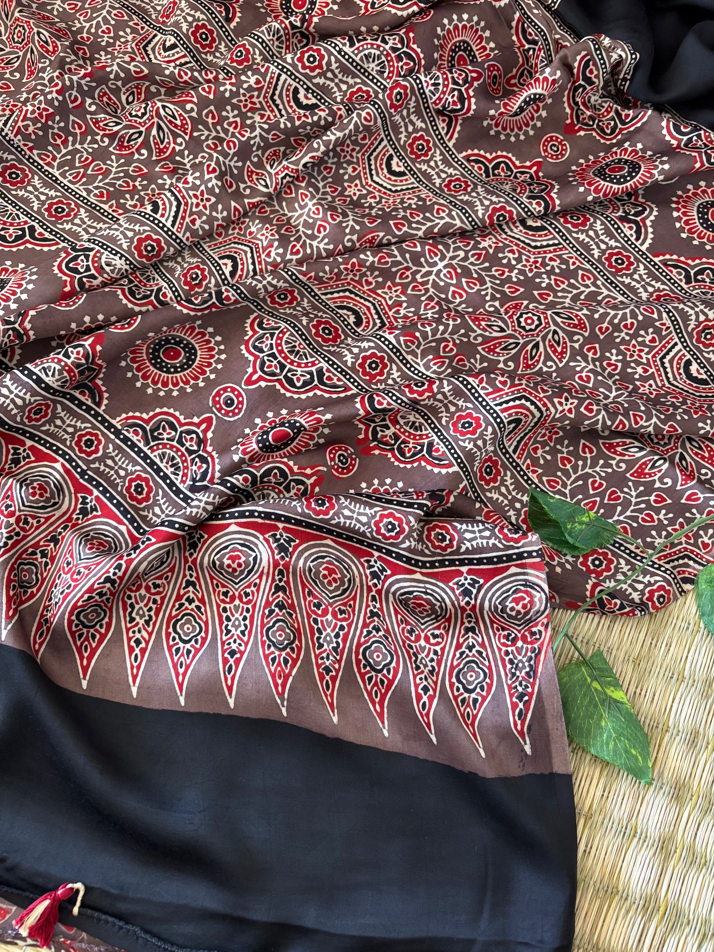 Ajrakh Modal Silk Saree