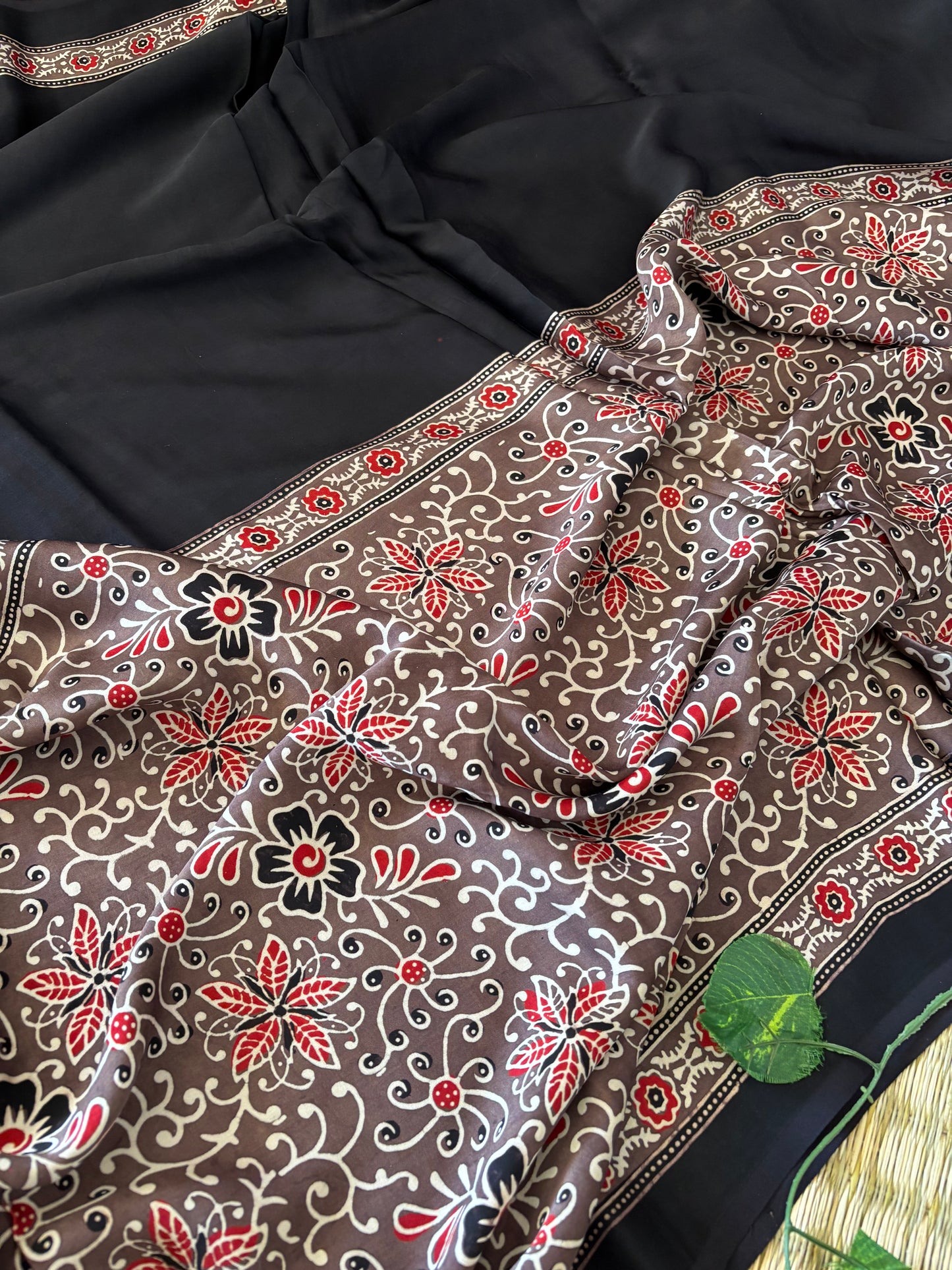 Ajrakh Modal Silk Saree