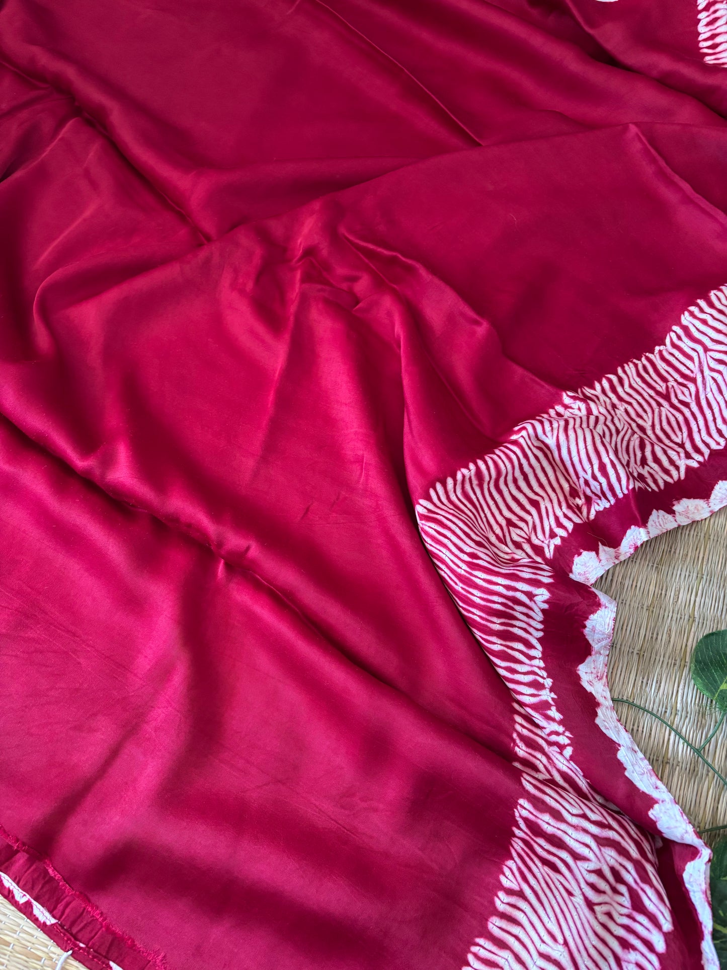 Modal Needle Shibori Saree (Maroon)