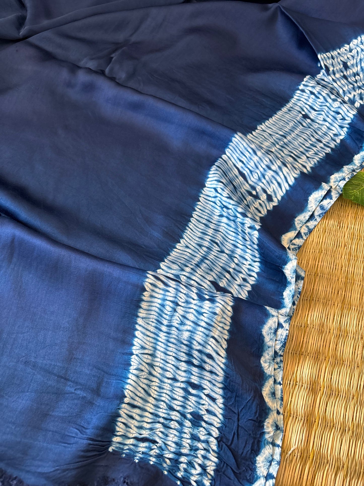 Modal Needle Shibori Saree (Indigo Blue)