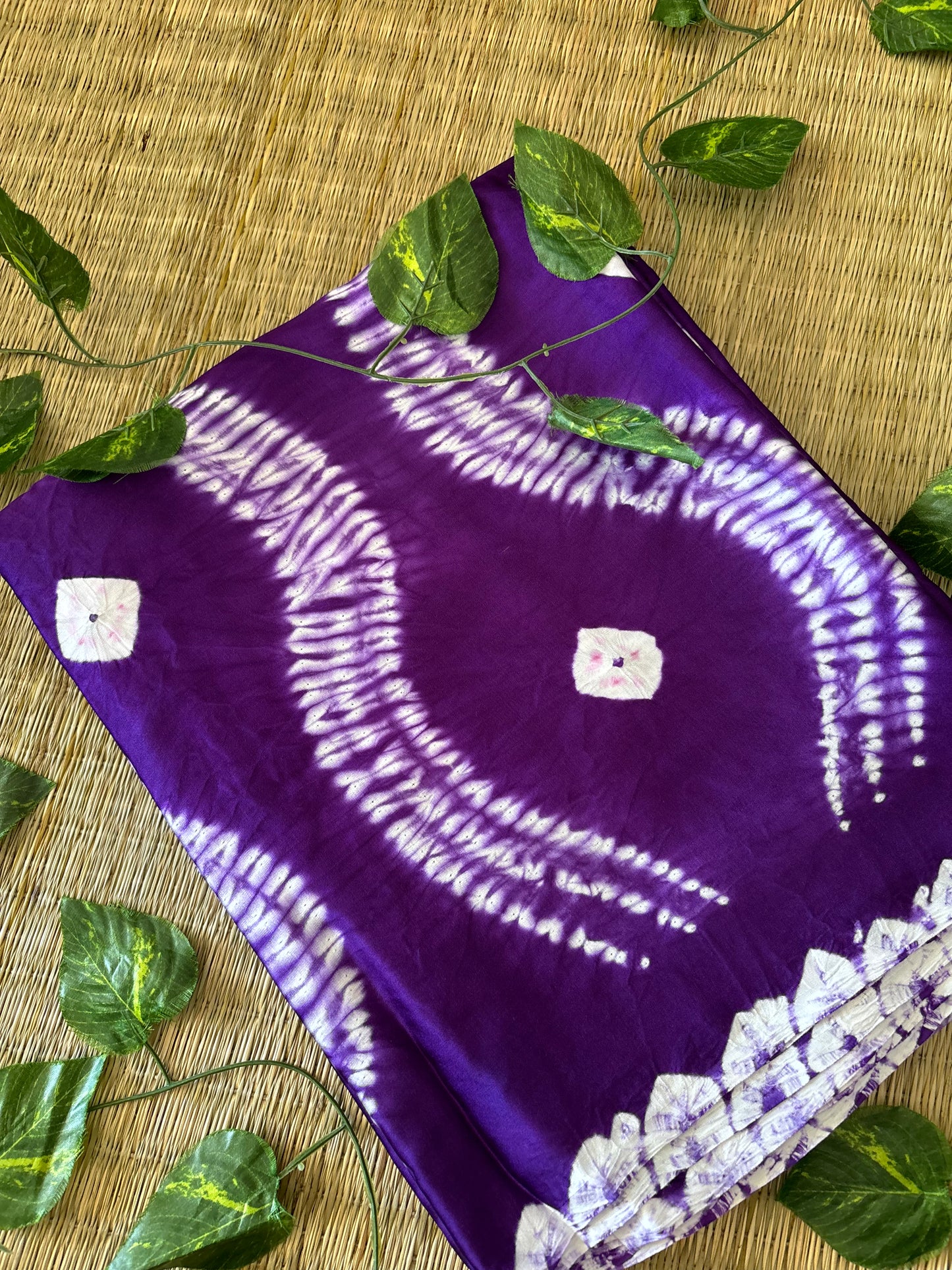 Modal Needle Shibori Saree (Purple)