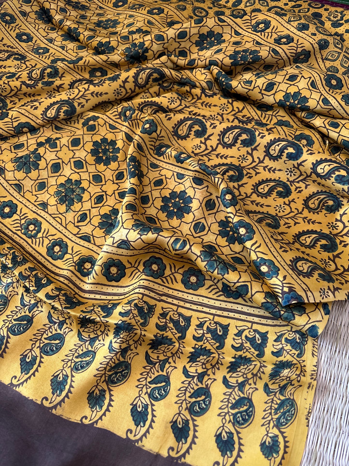 Ajrakh Modal Silk Saree