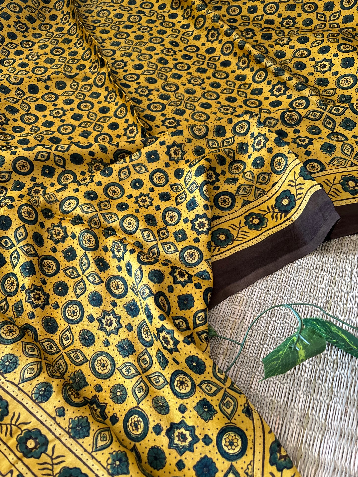 Ajrakh Modal Silk Saree