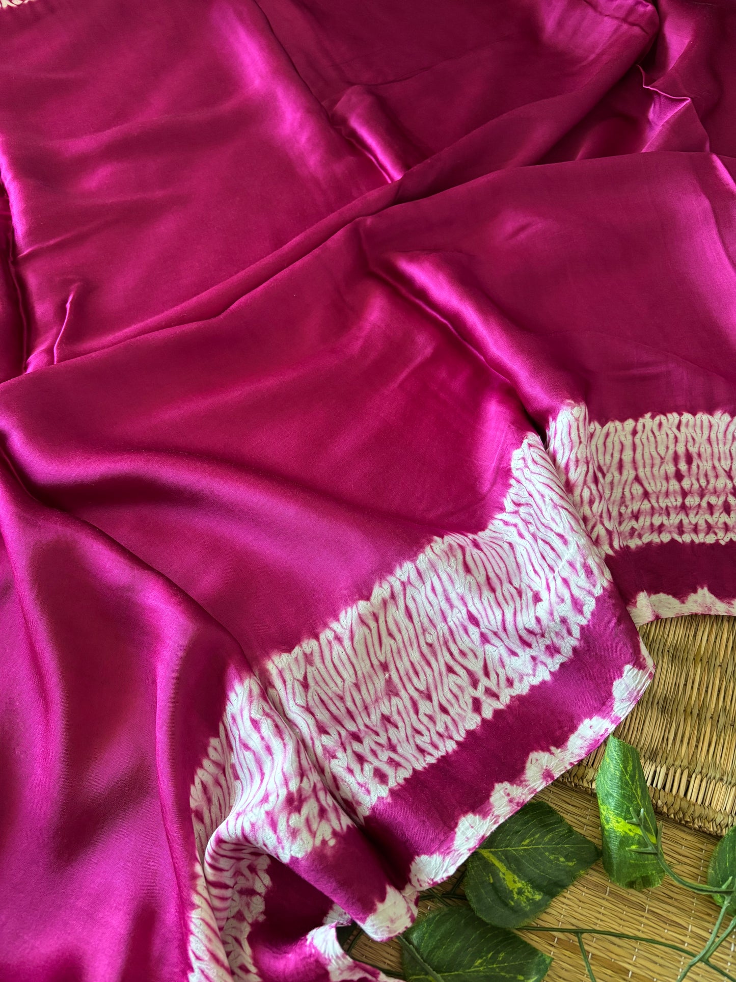 Modal Needle Shibori Saree (Magenta)