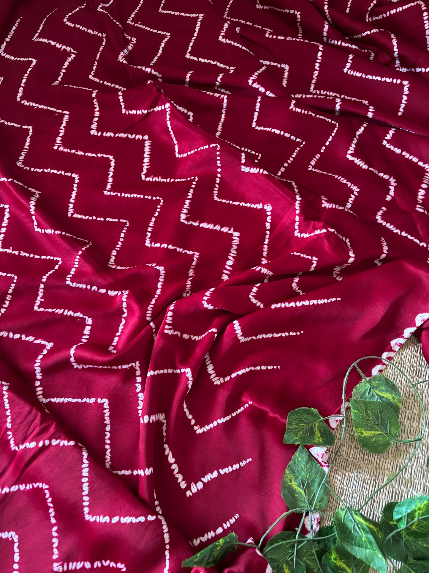 Modal Needle Shibori Saree (Maroon)