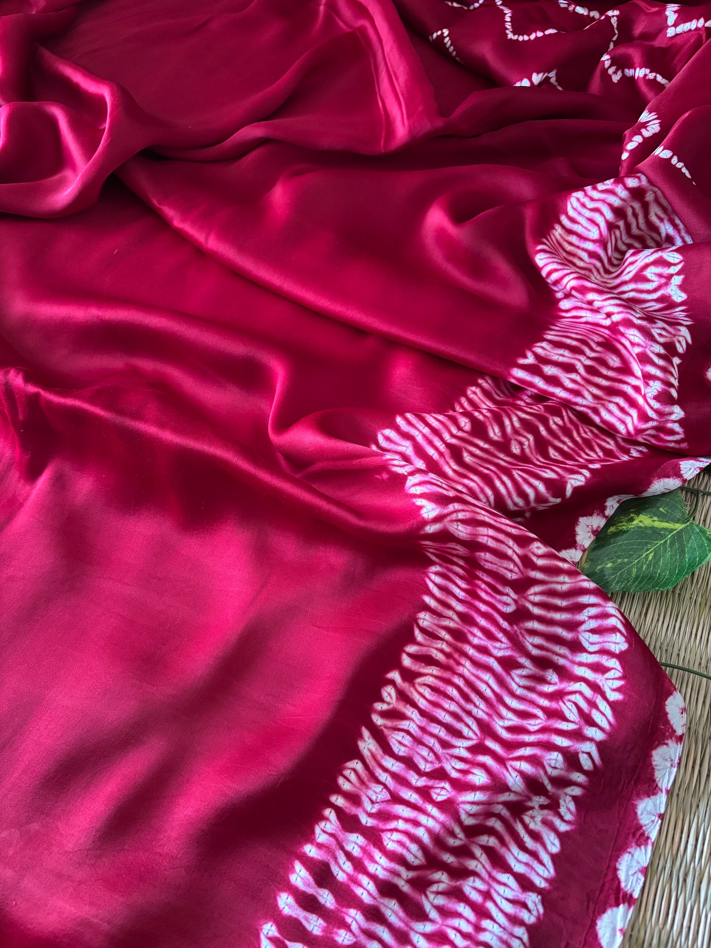 Modal Needle Shibori Saree (Maroon)