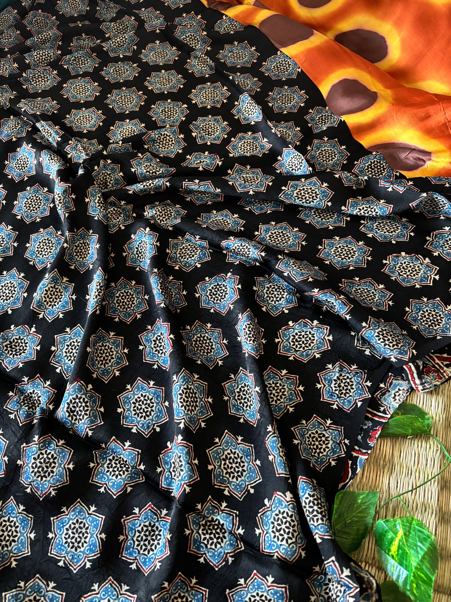 Modal Clamp Ajrakh Saree