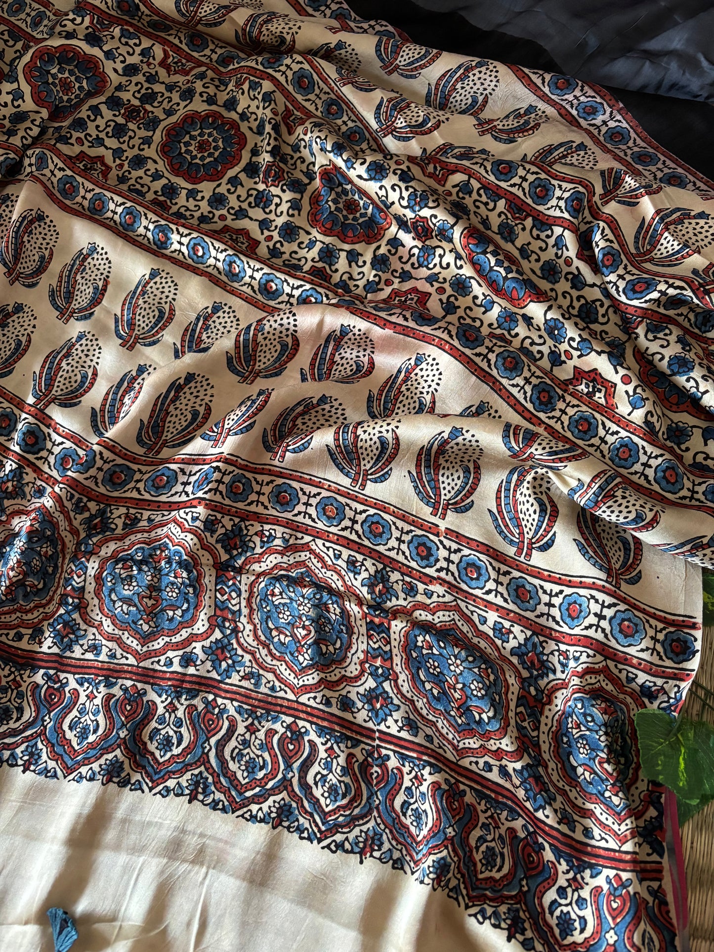 Modal Clamp Ajrakh Saree