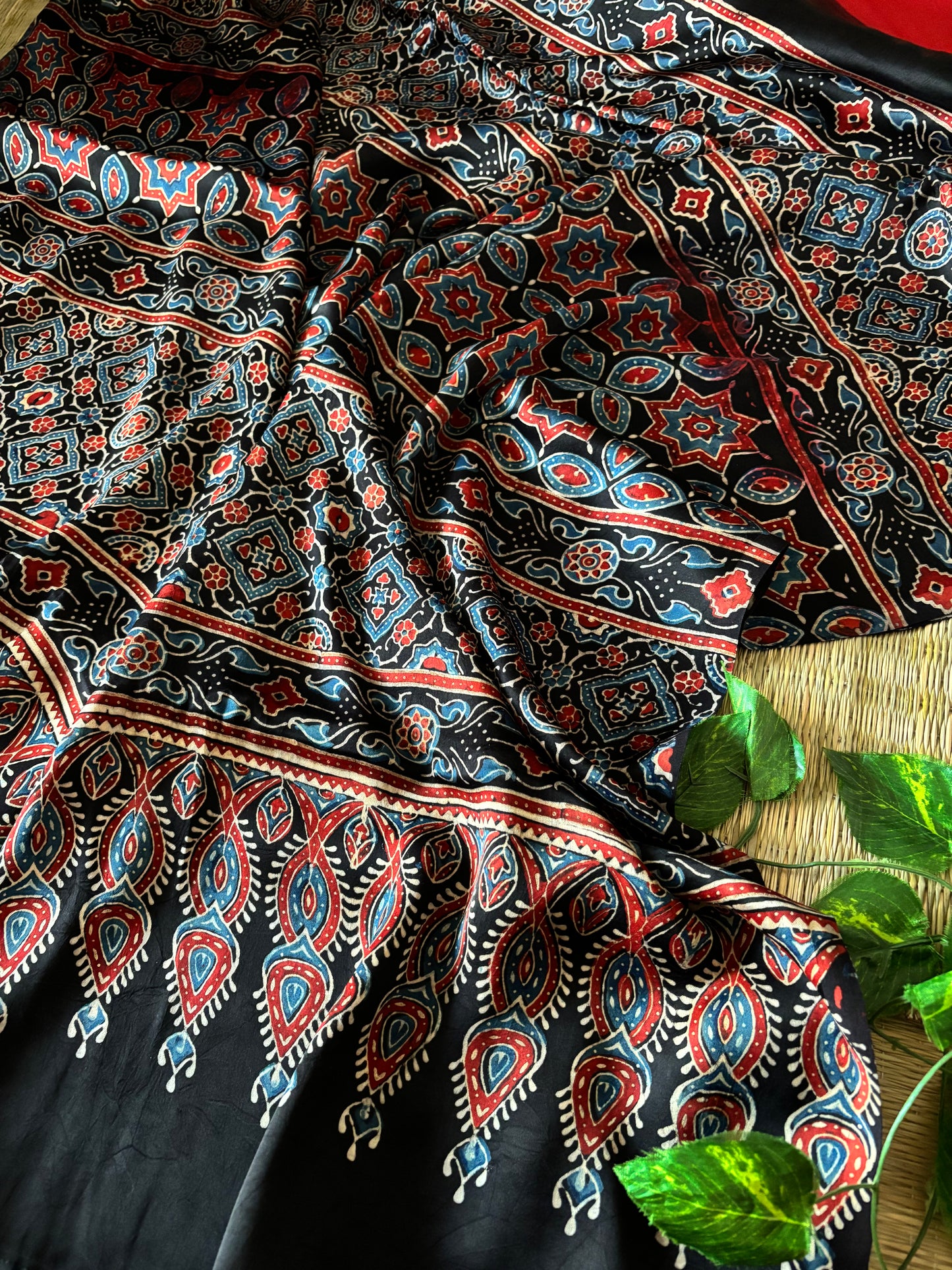 Modal Clamp Ajrakh Saree