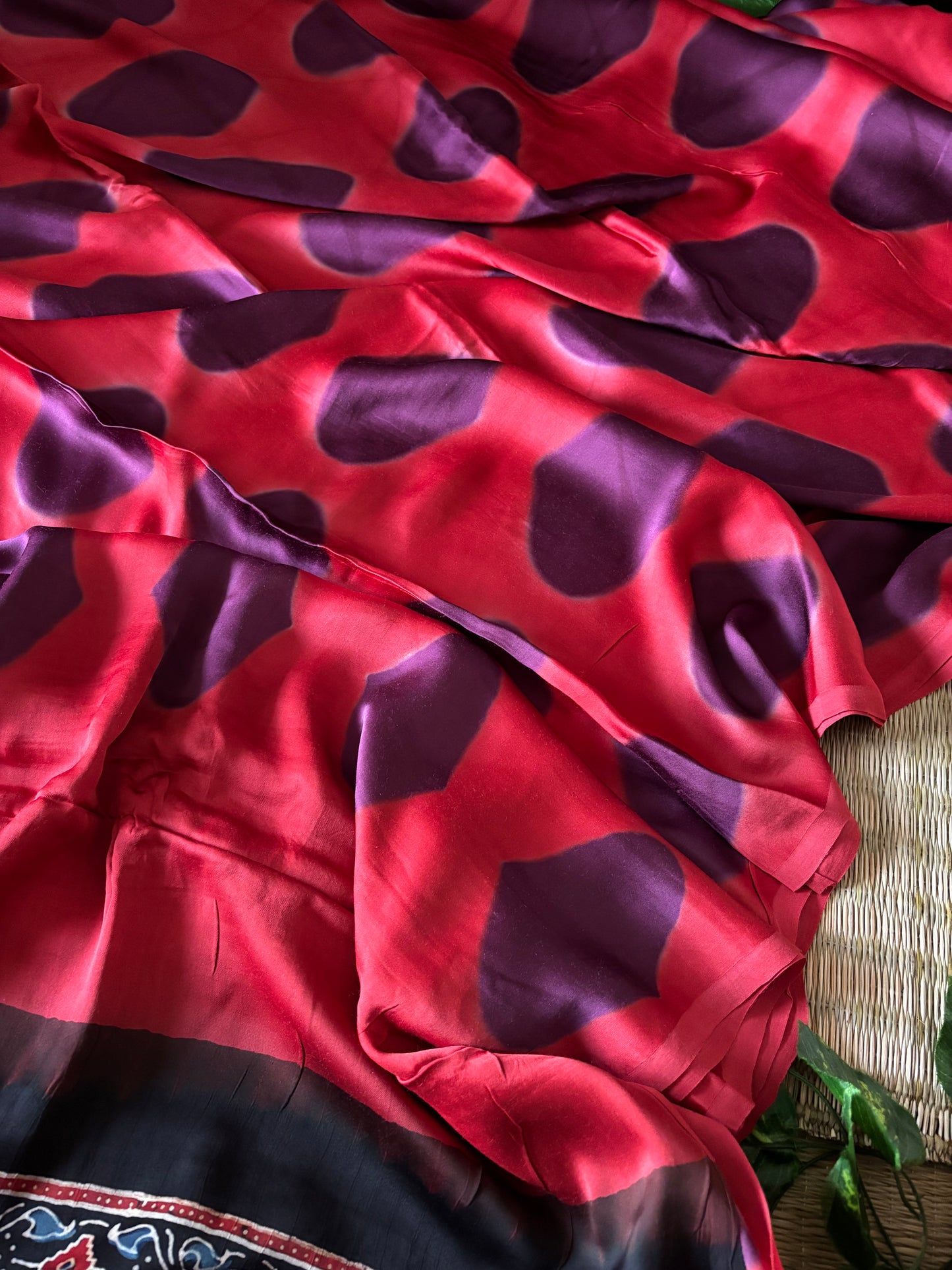 Modal Clamp Ajrakh Saree