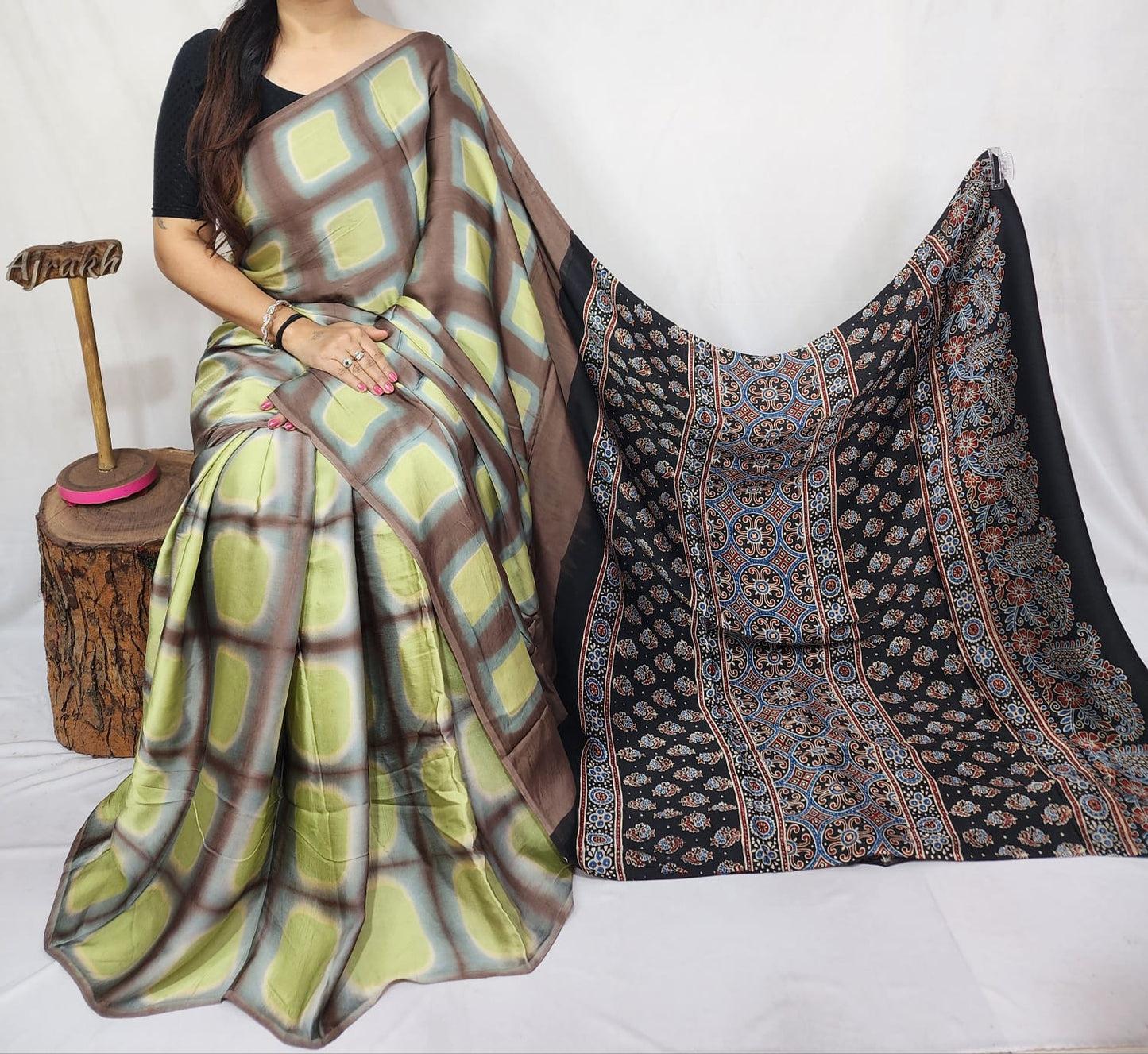 Modal Clamp Ajarakh Saree