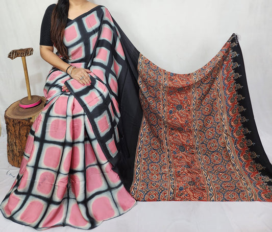 Modal Clamp Ajarakh Saree