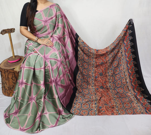 Modal Clamp Ajarakh Saree
