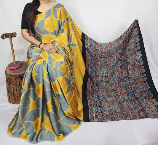 Modal Clamp Ajarakh Saree