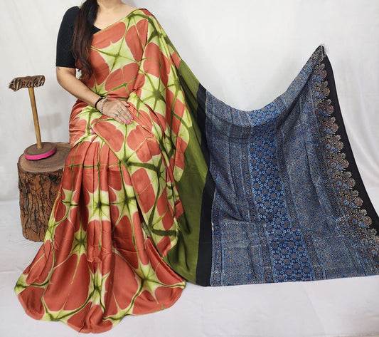 Modal Clamp Ajarakh Saree