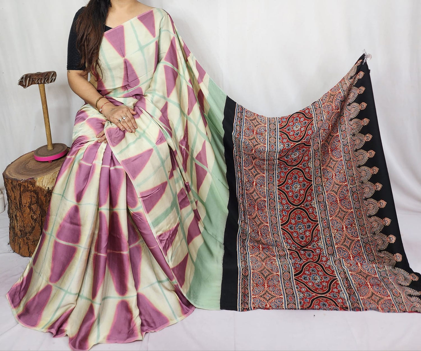 Modal Clamp Ajarakh Saree