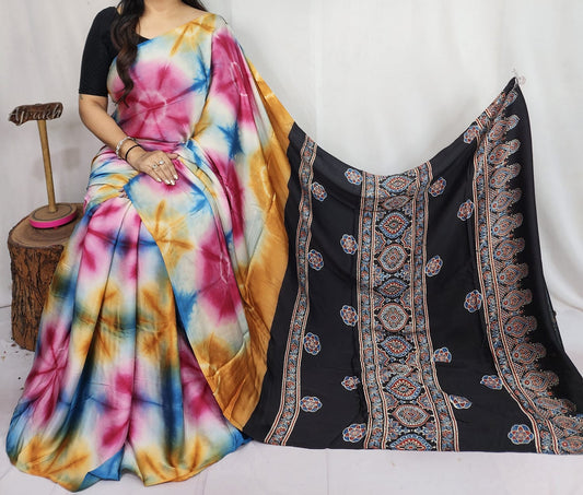 Modal Clamp Ajarakh Saree